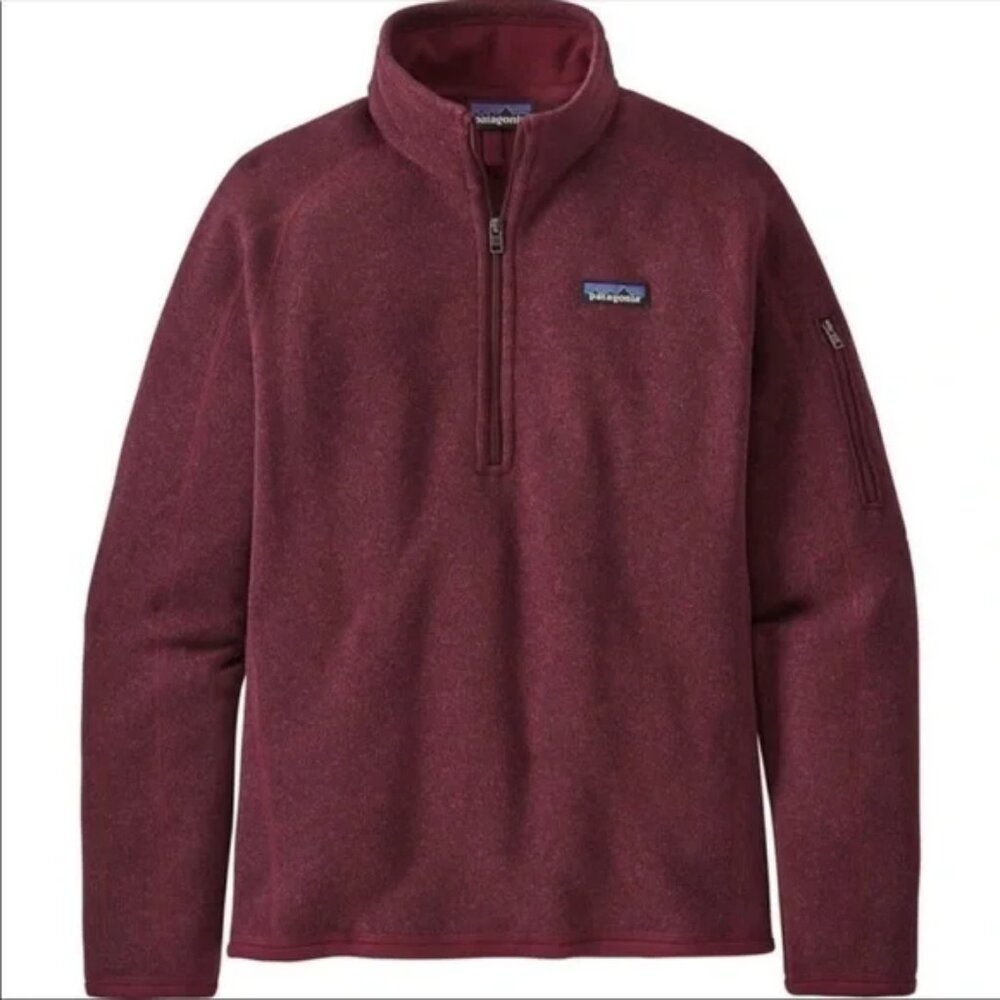 PATAGONIA Better Sweater Maroon Burgundy Knit Quarter Zip Pullover Sweatshirt XS